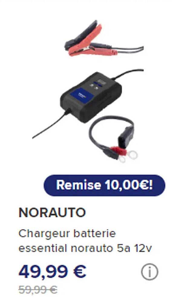 chargeur batterie essentiel norauto 50a 12w