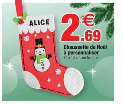 chaussette de noël à personnaliser
