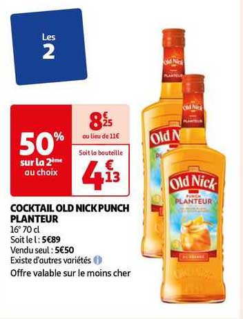 cocktail old nick punch planteur