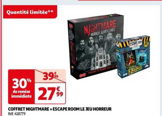 coffret nightmare + escape room le jeu horreur
