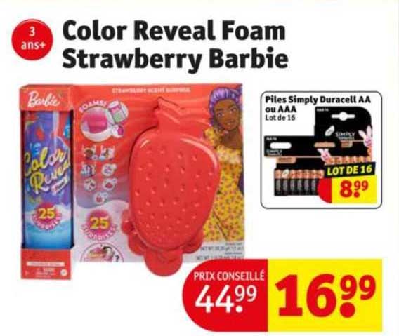 color reveal foam strawberry barbie