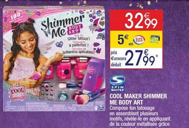 cool maker shimmer me body art spin master