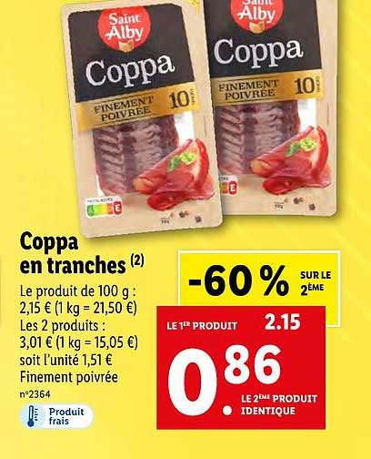 coppa en tranches saint alby