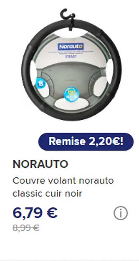 couvre volant norauto classic cuir noir