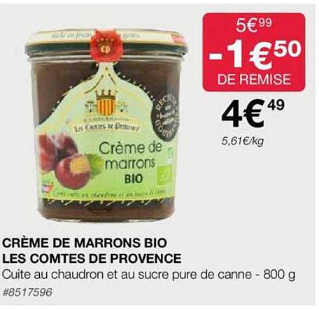 crème de marrons bio les comtes de provence