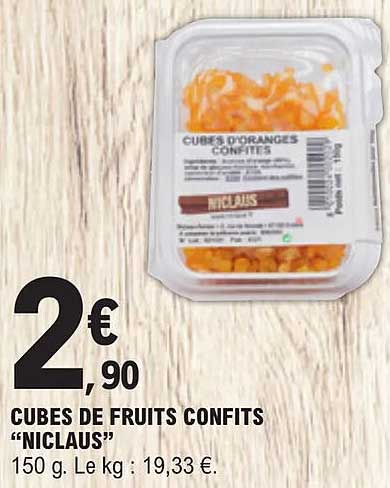 cubes de fruits confits "niclaus"