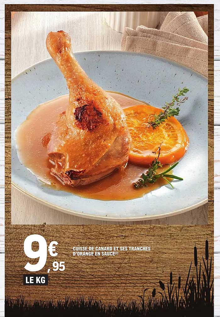 cuisse de canard et ses tranches d'orange en sauce
