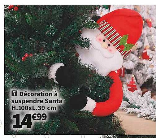décoration à suspendre santa h. 100 x l. 39 cm