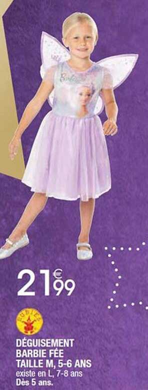 déguisement barbie fée taille m, 5-6 ans