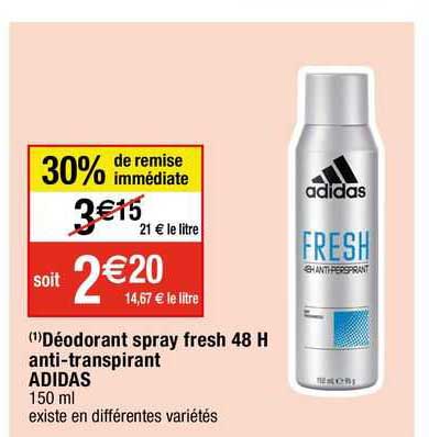 déodorant spray fresh 48 h anti-transpirant adidas