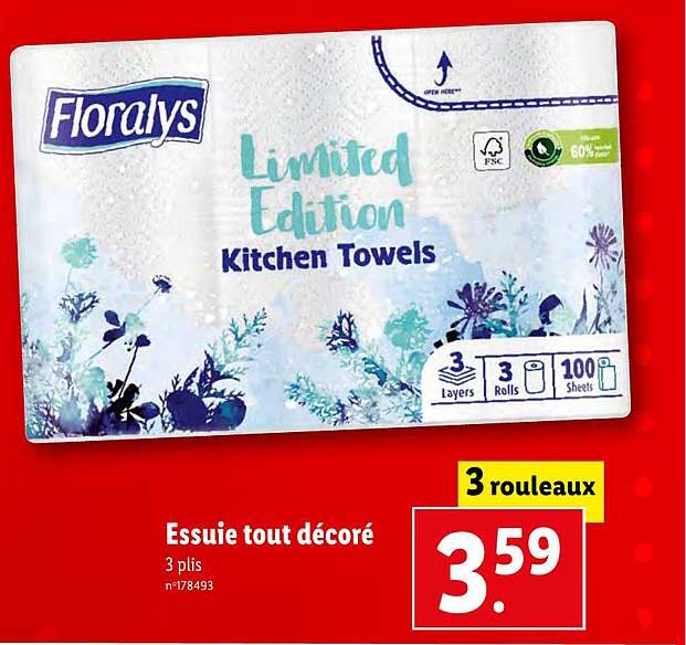 essuie tout décoré floralys