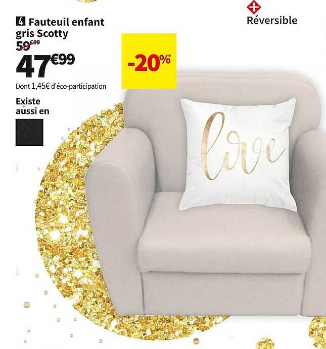 fauteuil enfant gris scotty