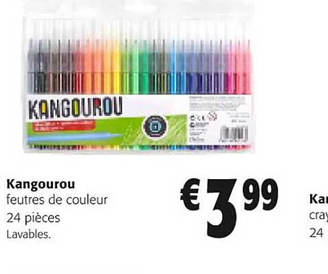 feutres de couleur 24 pièces kangourou