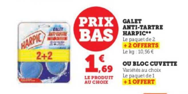 galet anti-tartre harpic ou bloc cuvette