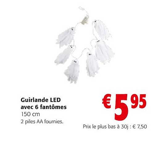 guirlande led avec 6 fantômes