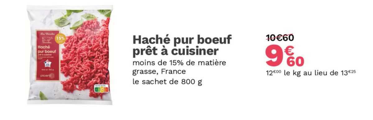 haché pur bœuf prêt à cuisiner