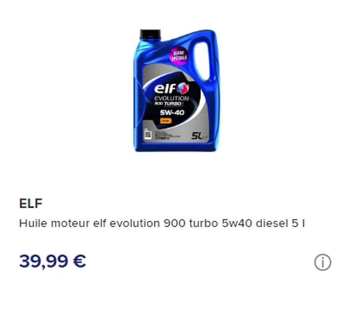 Huile Moteur Elf Evolution 900 Turbo 5w40 Diesel 5 L