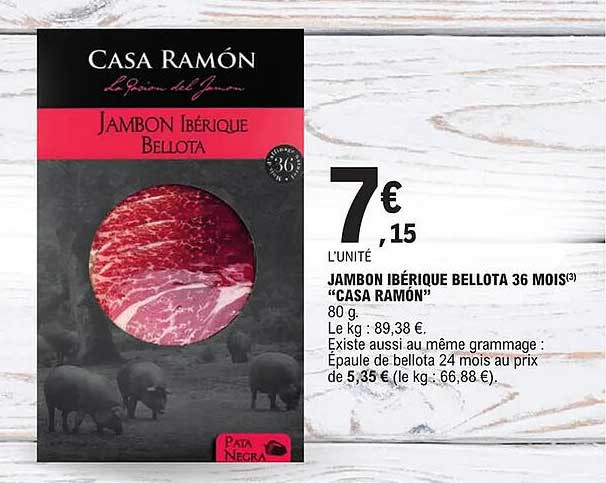 Jambon Ibérique Bellota 36 Mois "casa Ramón"