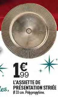 l'assiette de présentation striée