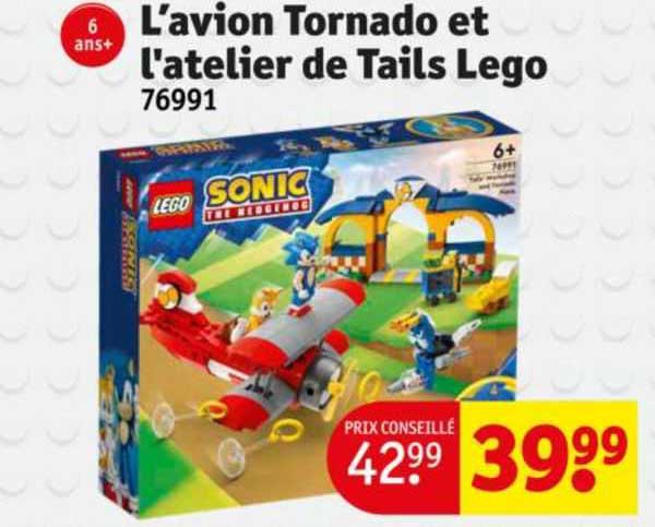 l'avion tornado et l'atelier de tails lego 76991