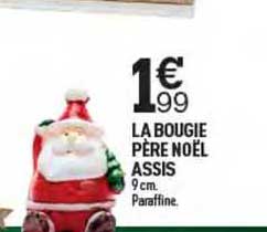 la bougie père noël assis