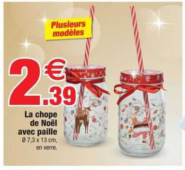 la chope de noël avec paille