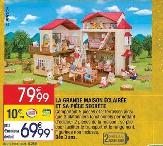 la grande maison éclairée et sa pièce secrète