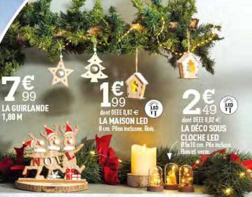 la guirlande 1,80 m, la maison led, la déco sous cloche led