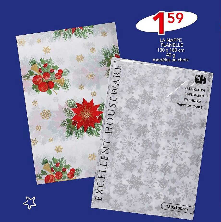 La Nappe Flanelle 130 X 180 Cm