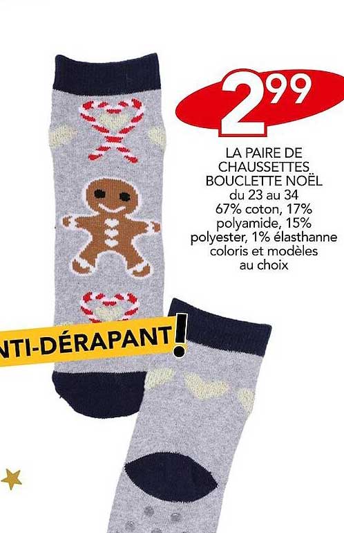 La Paire De Chaussettes Bouclette Noël