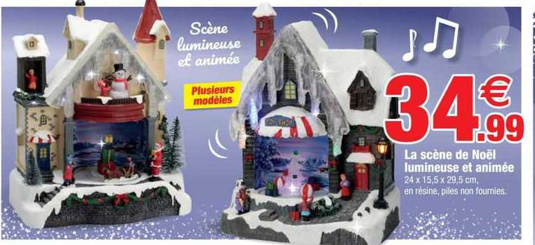 La Scène De Noël Lumineuse Et Animée