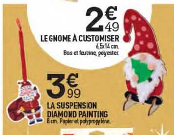 la suspension diamond painting, le gnome à customiser