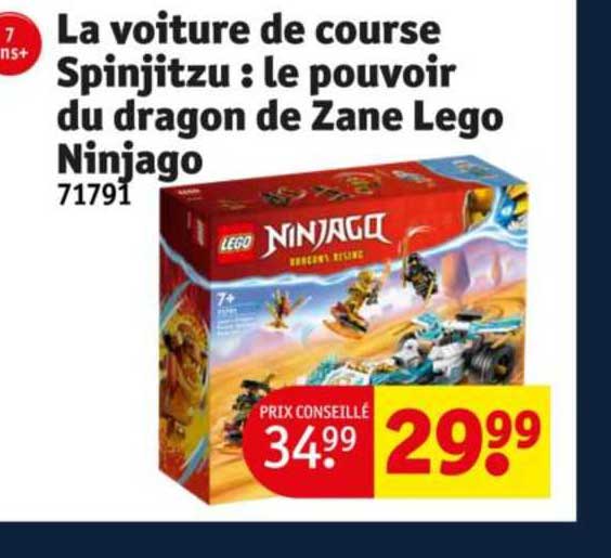 la voiture de course spinjitzu : le pouvoir du dragon de zane lego ninjago 71791