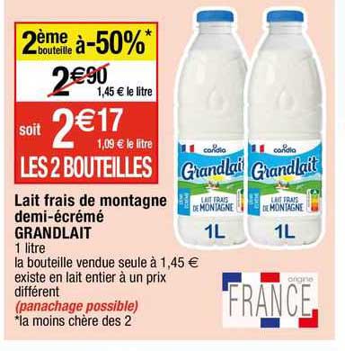 lait frais de montagne demi-écrémé grandlait