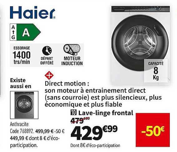 lave-linge frontal haier