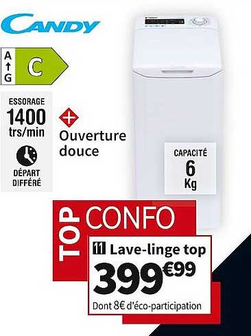 lave-linge top candy
