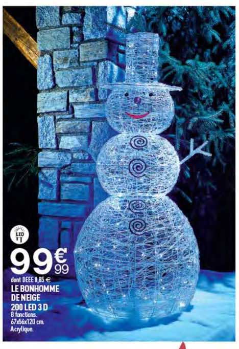 le bonhomme de neige 200 led 3d