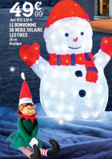 le bonhomme de neige solaire led fixes