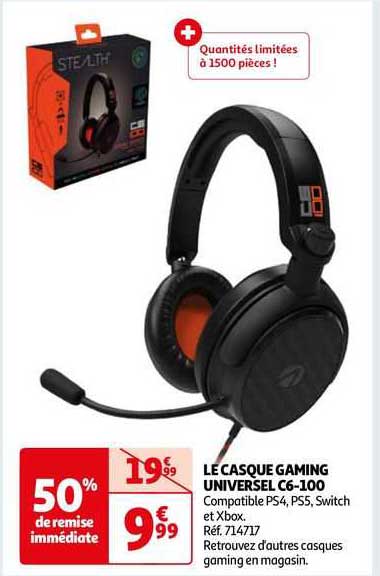 le casque gaming universel c6-100