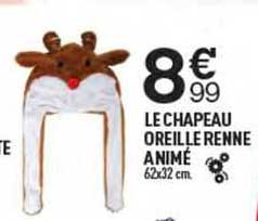 le chapeau oreille renne animé