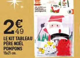 le kit tableau père noël pompons