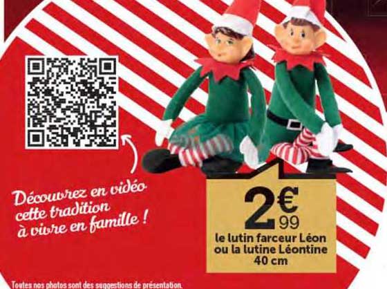 le lutin farceur léon ou la lutine léontine 40 cm