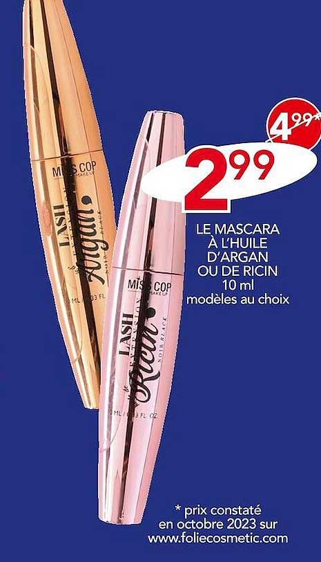 le mascara à l'huile d'argan ou de ricin 10 ml