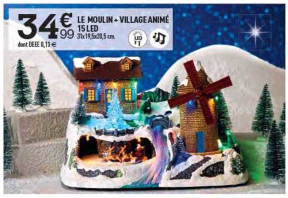 le moulin + village animé