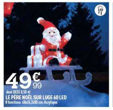 le père noël sur luge 60 led