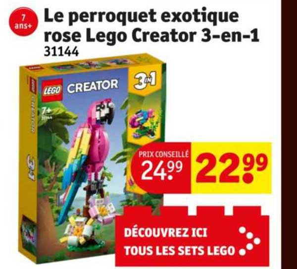 le perroquet exotique rose lego creator 3-in-1 31144