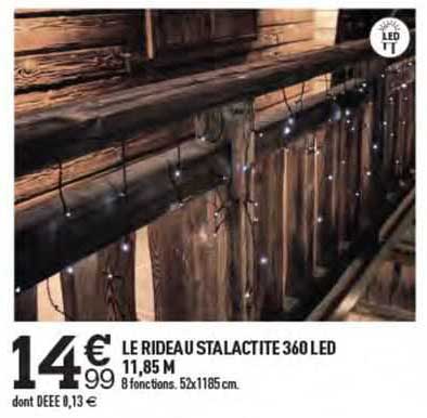le rideau u stalactite 360 led 11,85 m