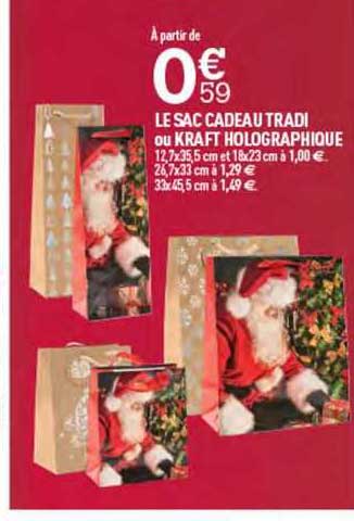 le sac cadeau tradi ou kraft holographique