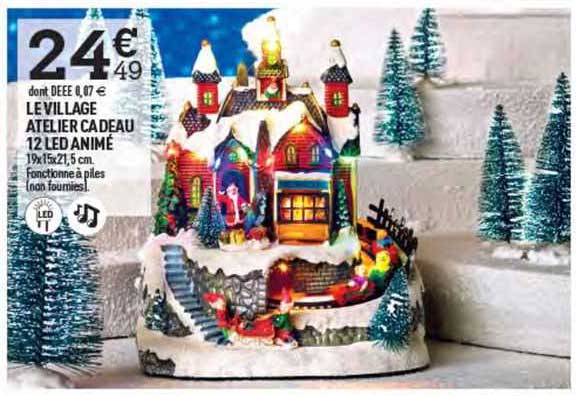 le village atelier cadeau 12 led animé