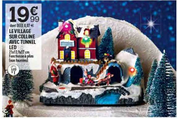 le village sur colline avec tunnel led